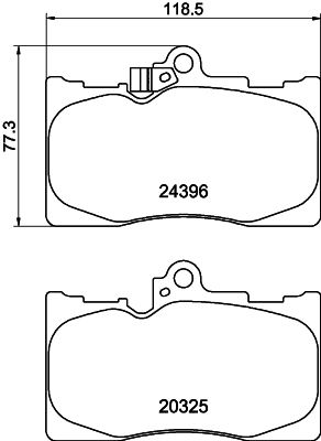 Brake Pad Set, disc brake - 8DB 355 012-121 HELLA