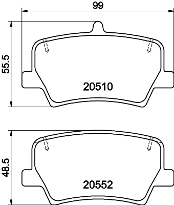 Bremsbelagsatz, Scheibenbremse - 8DB 355 039-391 HELLA