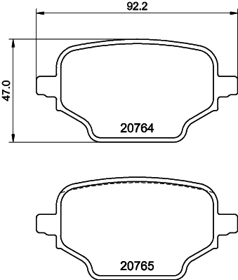 Brake Pad Set, disc brake - 8DB 355 039-911 HELLA