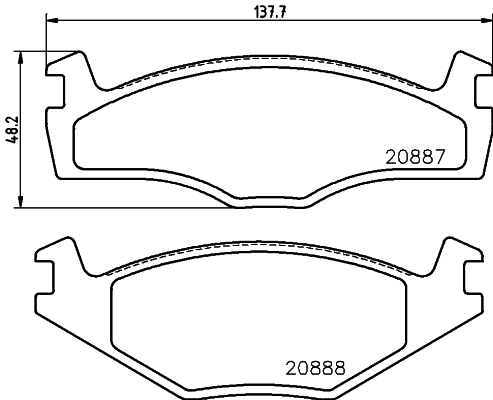 Brake Pad Set, disc brake - 8DB 355 017-521 HELLA