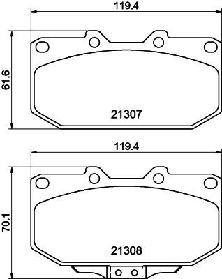 Brake Pad Set, disc brake - 8DB 355 016-791 HELLA