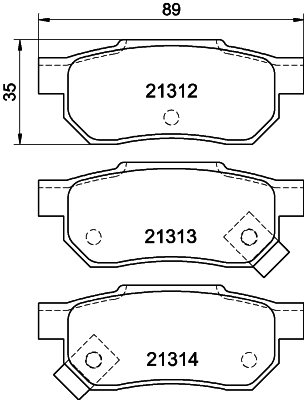 Brake Pad Set, disc brake - 8DB 355 005-731 HELLA