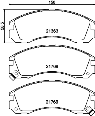 Brake Pad Set, disc brake - 8DB 355 016-531 HELLA