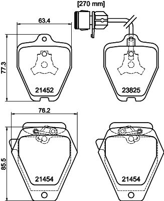 stabdžių trinkelių rinkinys, diskinis stabdys - 8DB 355 008-781 HELLA