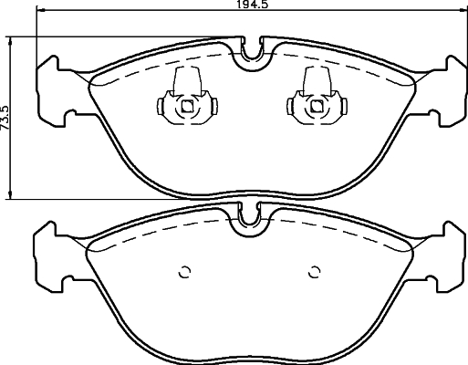 Brake Pad Set, disc brake - 8DB 355 008-261 HELLA