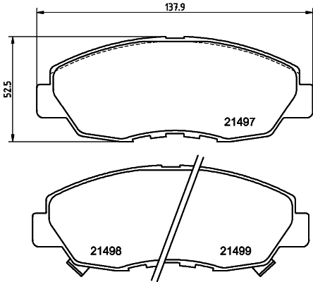 Brake Pad Set, disc brake - 8DB 355 016-511 HELLA