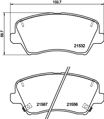 Bremsbelagsatz, Scheibenbremse - 8DB 355 039-971 HELLA