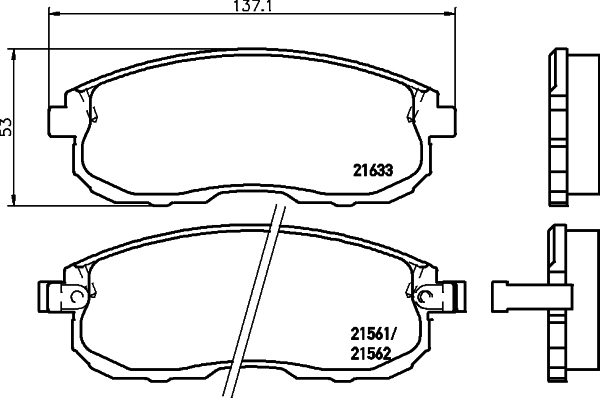 Brake Pad Set, disc brake - 8DB 355 016-381 HELLA