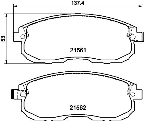 Brake Pad Set, disc brake - 8DB 355 013-991 HELLA