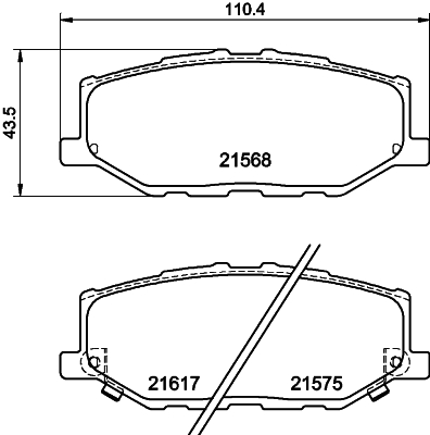 Комплект тормозных колодок, дисковый тормоз - 8DB 355 040-421 HELLA