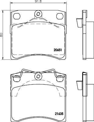 Brake Pad Set, disc brake - 8DB 355 018-381 HELLA