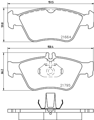 Brake Pad Set, disc brake - 8DB 355 007-831 HELLA