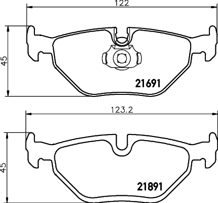 Brake Pad Set, disc brake - 8DB 355 007-981 HELLA