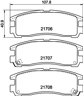 Brake Pad Set, disc brake - 8DB 355 016-591 HELLA
