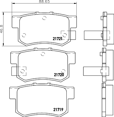 Brake Pad Set, disc brake - 8DB 355 016-451 HELLA