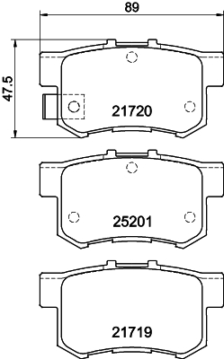 Brake Pad Set, disc brake - 8DB 355 015-611 HELLA