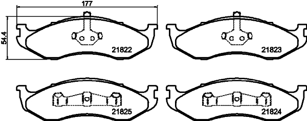 Brake Pad Set, disc brake - 8DB 355 008-231 HELLA