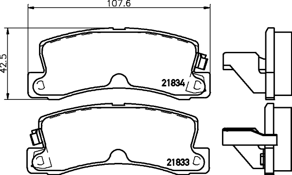 Brake Pad Set, disc brake - 8DB 355 006-431 HELLA