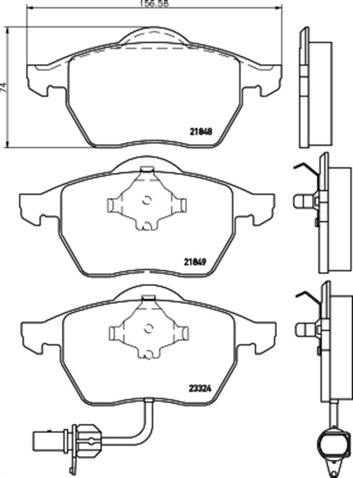 Brake Pad Set, disc brake - 8DB 355 008-911 HELLA