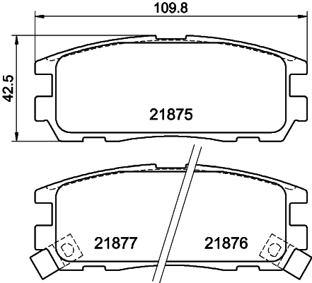 Brake Pad Set, disc brake - 8DB 355 016-621 HELLA
