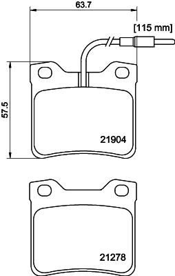 Brake Pad Set, disc brake - 8DB 355 008-171 HELLA