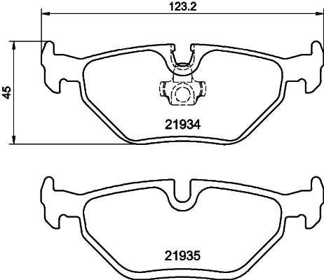 stabdžių trinkelių rinkinys, diskinis stabdys - 8DB 355 009-051 HELLA