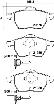 Brake Pad Set, disc brake - 8DB 355 008-411 HELLA