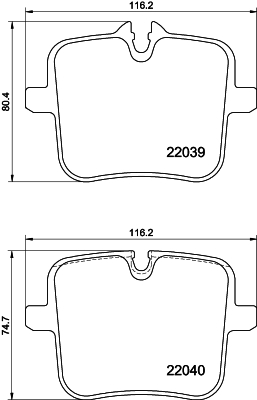 Brake Pad Set, disc brake - 8DB 355 037-991 HELLA
