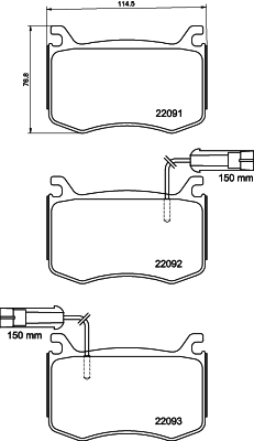 Kit pastiglie freno, Freno a disco - 8DB 355 039-051 HELLA