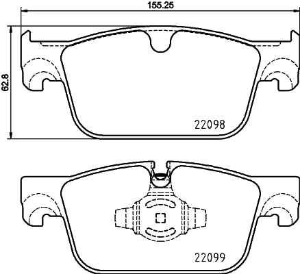 Brake Pad Set, disc brake - 8DB 355 025-531 HELLA