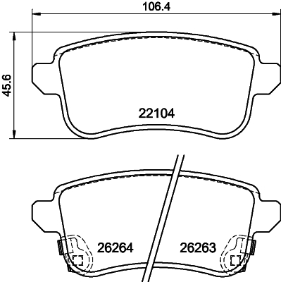 Kit pastiglie freno, Freno a disco - 8DB 355 040-811 HELLA