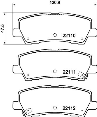 Brake Pad Set, disc brake - 8DB 355 044-271 HELLA