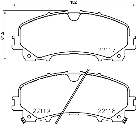 Brake Pad Set, disc brake - 8DB 355 024-621 HELLA