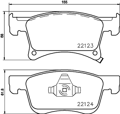 Brake Pad Set, disc brake - 8DB 355 023-021 HELLA