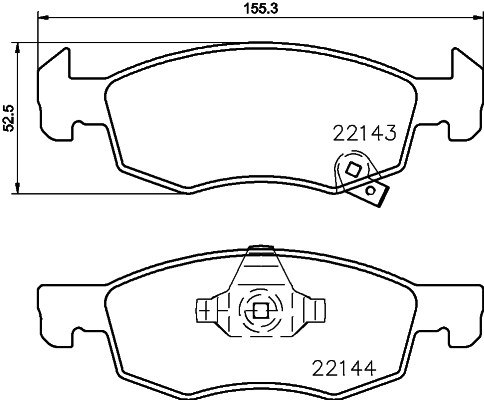 Kit pastiglie freno, Freno a disco - 8DB 355 023-261 HELLA