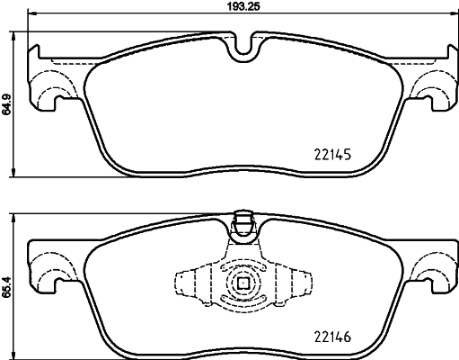 Brake Pad Set, disc brake - 8DB 355 025-701 HELLA