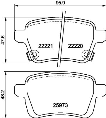 Brake Pad Set, disc brake - 8DB 355 024-651 HELLA