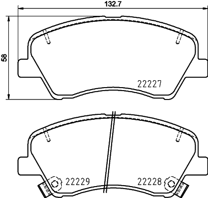 Brake Pad Set, disc brake - 8DB 355 036-501 HELLA