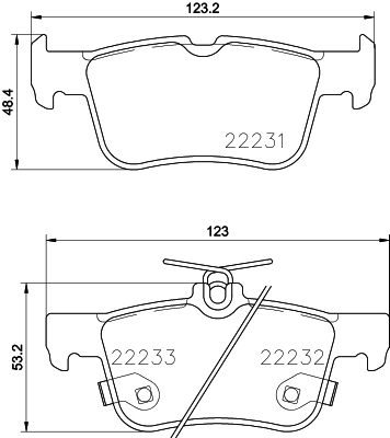 Brake Pad Set, disc brake - 8DB 355 023-301 HELLA