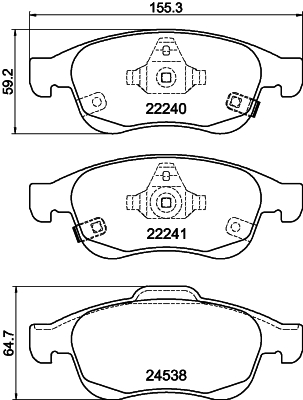 Brake Pad Set, disc brake - 8DB 355 023-251 HELLA