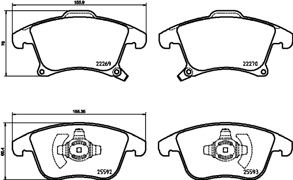 Brake Pad Set, disc brake - 8DB 355 025-201 HELLA