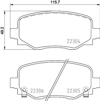 Kit pastiglie freno, Freno a disco - 8DB 355 025-481 HELLA