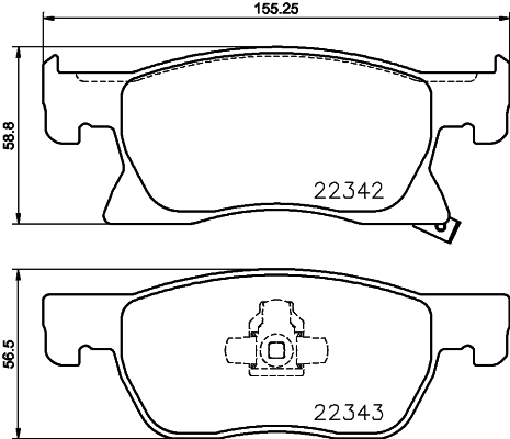 stabdžių trinkelių rinkinys, diskinis stabdys - 8DB 355 024-771 HELLA