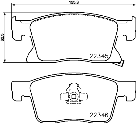 Brake Pad Set, disc brake - 8DB 355 024-781 HELLA