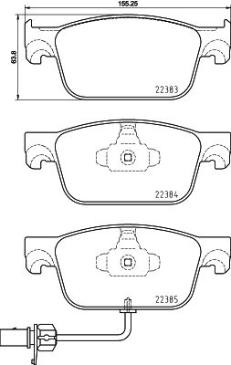 Brake Pad Set, disc brake - 8DB 355 024-951 HELLA
