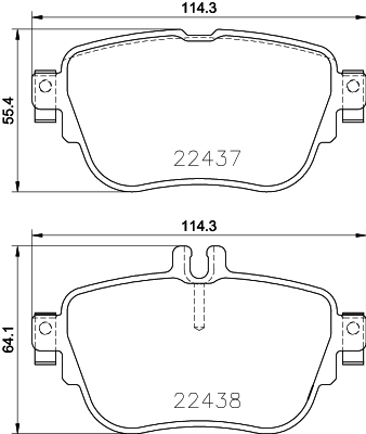 Комплект тормозных колодок, дисковый тормоз - 8DB 355 025-781 HELLA