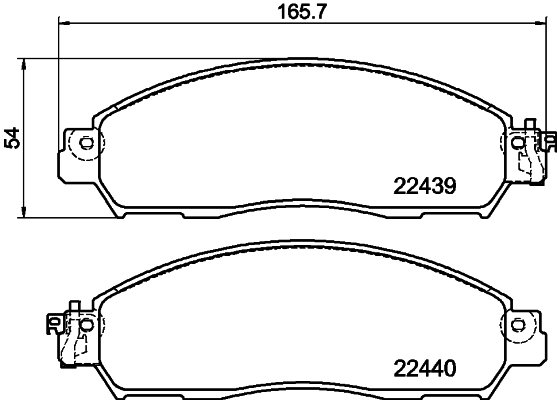 Brake Pad Set, disc brake - 8DB 355 039-331 HELLA