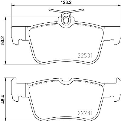 Brake Pad Set, disc brake - 8DB 355 025-491 HELLA