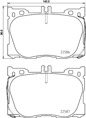 Brake Pad Set, disc brake - 8DB 355 031-701 HELLA