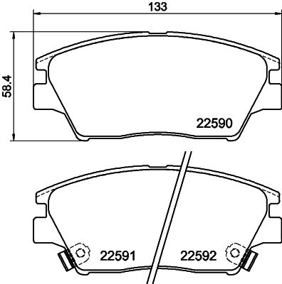 Brake Pad Set, disc brake - 8DB 355 025-741 HELLA